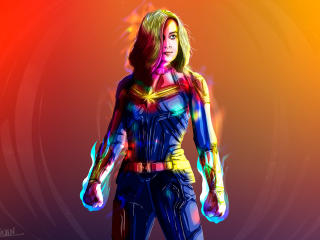 Brie Larson as Captain Marvel Artwork wallpaper