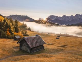 Cabin House in Mountains wallpaper