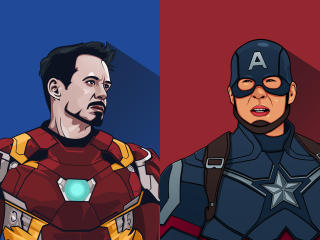 Captain America Iron Man Minimal Art wallpaper