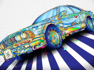 car, colorful, graphic wallpaper
