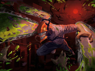 Chainsaw Man Denji Fighting Mode wallpaper