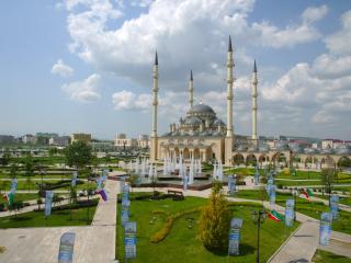 chechnya, mosques, fountains wallpaper