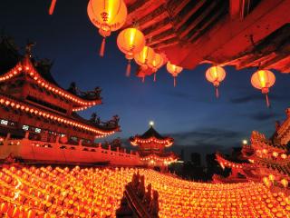 china, buildings, lanterns wallpaper
