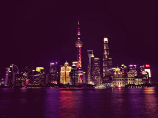 China Neon City Light Cityscape wallpaper