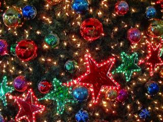 christmas decorations, balloons, stars wallpaper
