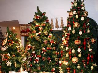 christmas tree, three, decorations wallpaper