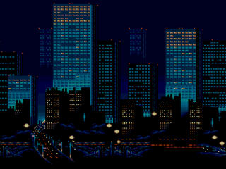 City Buildings Lights 8 Bit Wallpaper