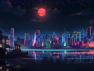 City HD Cybercity Neon 2023 Illustration wallpaper