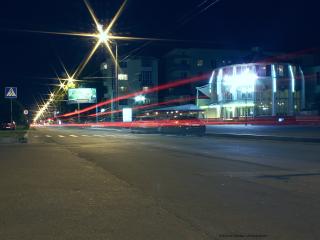 city, night, cars wallpaper