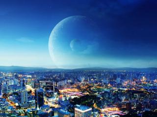 city​​, night, planet wallpaper