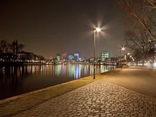 city, night, river Wallpaper