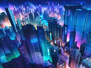 Cityscape 8K Cyber City Digital Art wallpaper