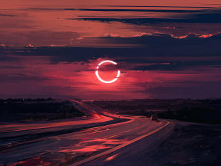 Cloud Eclipse Evening Moon wallpaper