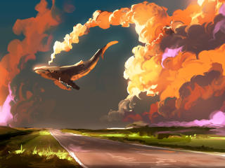 Cloud Sky Whale wallpaper