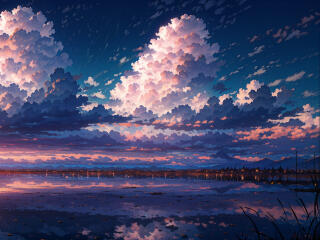 Cloudy Landscape HD Digital Painting wallpaper