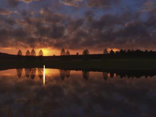 Cloudy Sunset And Trees wallpaper