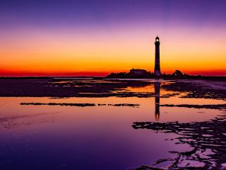 Colorful Sky Near Lighthouse Wallpaper
