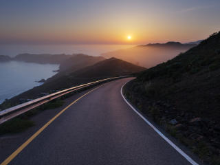 conzelman road, sunset, turning road wallpaper