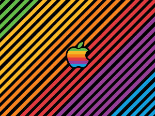 Cool Apple Logo Gradient Line wallpaper