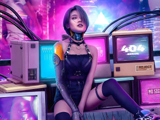 Cool Cyberpunk Cyborg Girl wallpaper