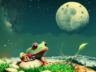 Cool Frog HD Landscape Digital Art wallpaper