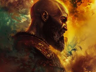 Cool Kratos God of War Digital wallpaper