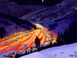 Cool Mountain Fantasy Art wallpaper