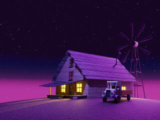 Courage the Cowardly Dog's Purple Night wallpaper