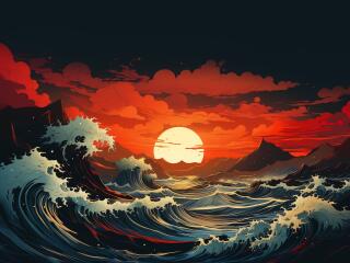 Crimson Tide HD Sunset wallpaper