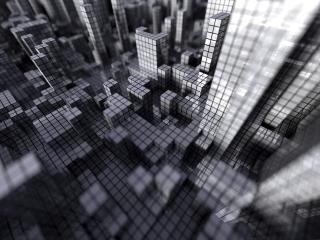 cubes, gray, grid wallpaper