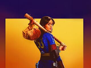 Cute Ella Purnell Fallout Character Poster wallpaper