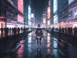 Cyberpunk Digital City wallpaper