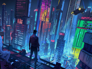 Cyberpunk HD Neon City wallpaper