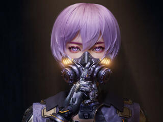 Cyborg with Mask HD Illustration wallpaper