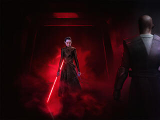 Dark Rey vs Mace Windu Star Wars Digital Wallpaper