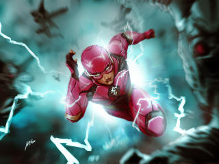 DC Flash Running Art wallpaper