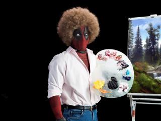 Deadpool 2 Ryan Reynolds As Bob Ross Painting In Afro Hair wallpaper