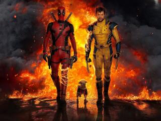 Deadpool and Wolverine Fighting Together wallpaper