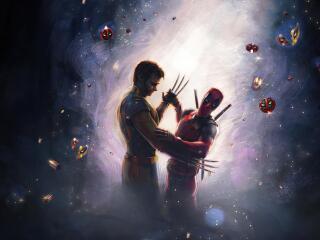 Deadpool & Wolverine Love and Friendship in Portal wallpaper
