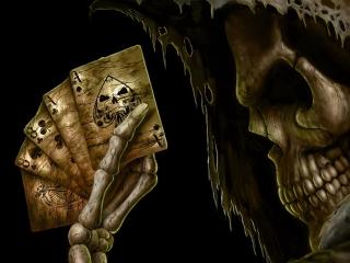 death, skeleton, cards Wallpaper