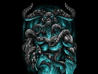 demon, horns, tentakles Wallpaper