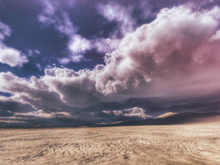 desert, sand, clouds Wallpaper