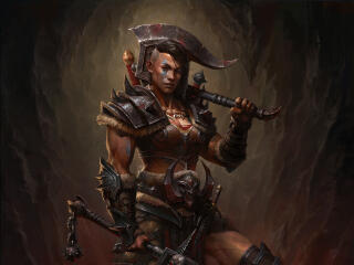 Diablo Immortal HD Barbarian Female Gaming wallpaper