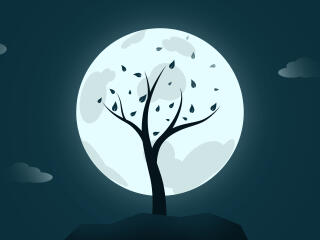 Digital Artistic Moon 4k Tree wallpaper