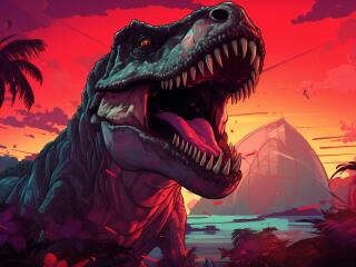 Dinosaur Retro wallpaper