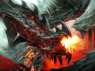 dragon, fire-breathing, flame wallpaper