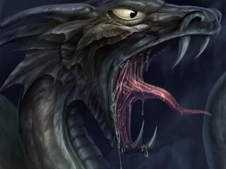 dragon, mouth, teeth Wallpaper