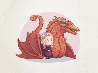 Dragon Queen Khaleesi Cartoon Artwork wallpaper
