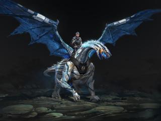 dragon, rider, wings wallpaper