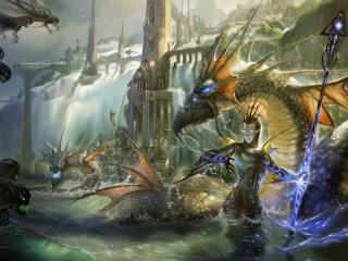 dragons, magic, undead wallpaper